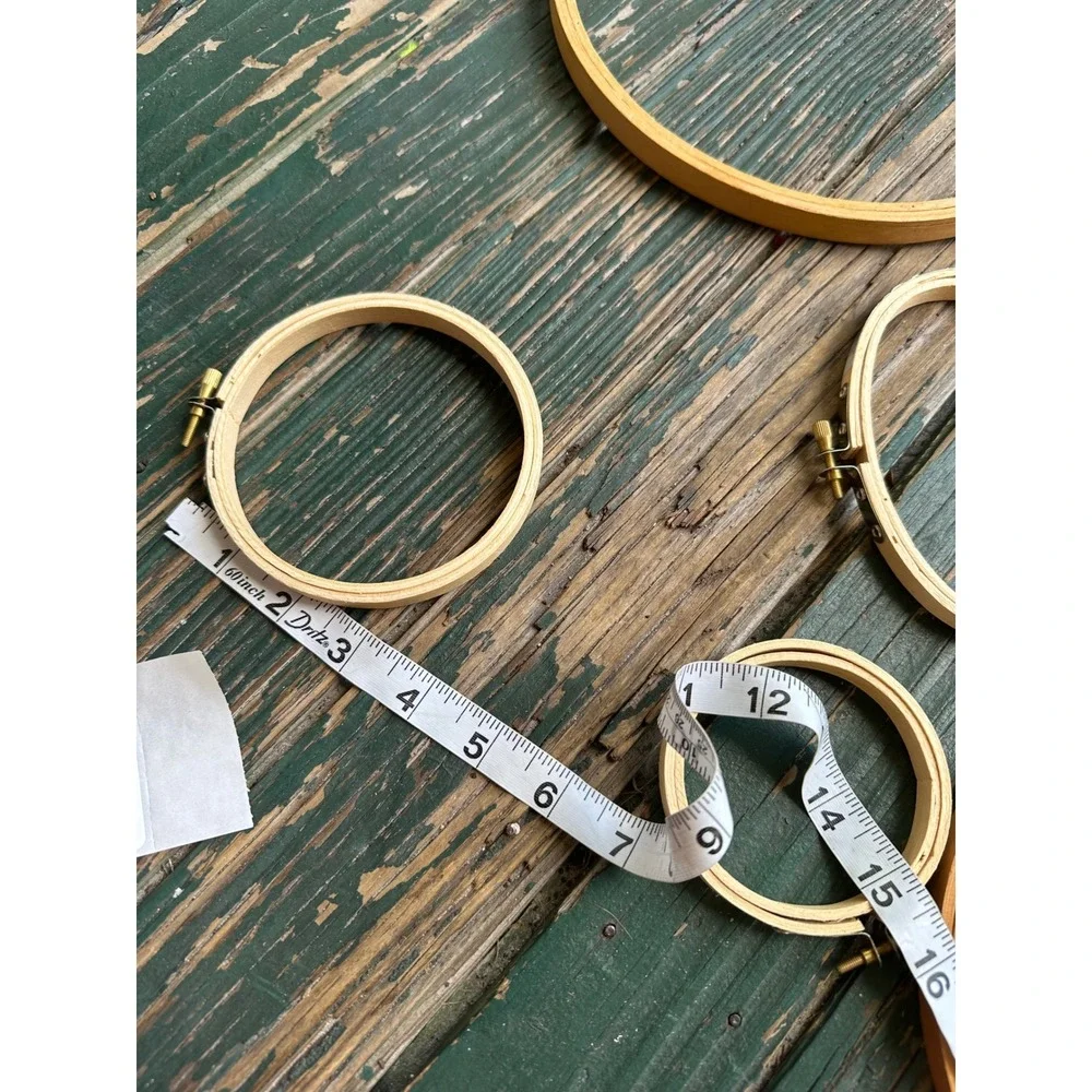 Vintage Wooden Embroidery Hoops Lot Assorted Sizes Round and Oval 7 Pieces